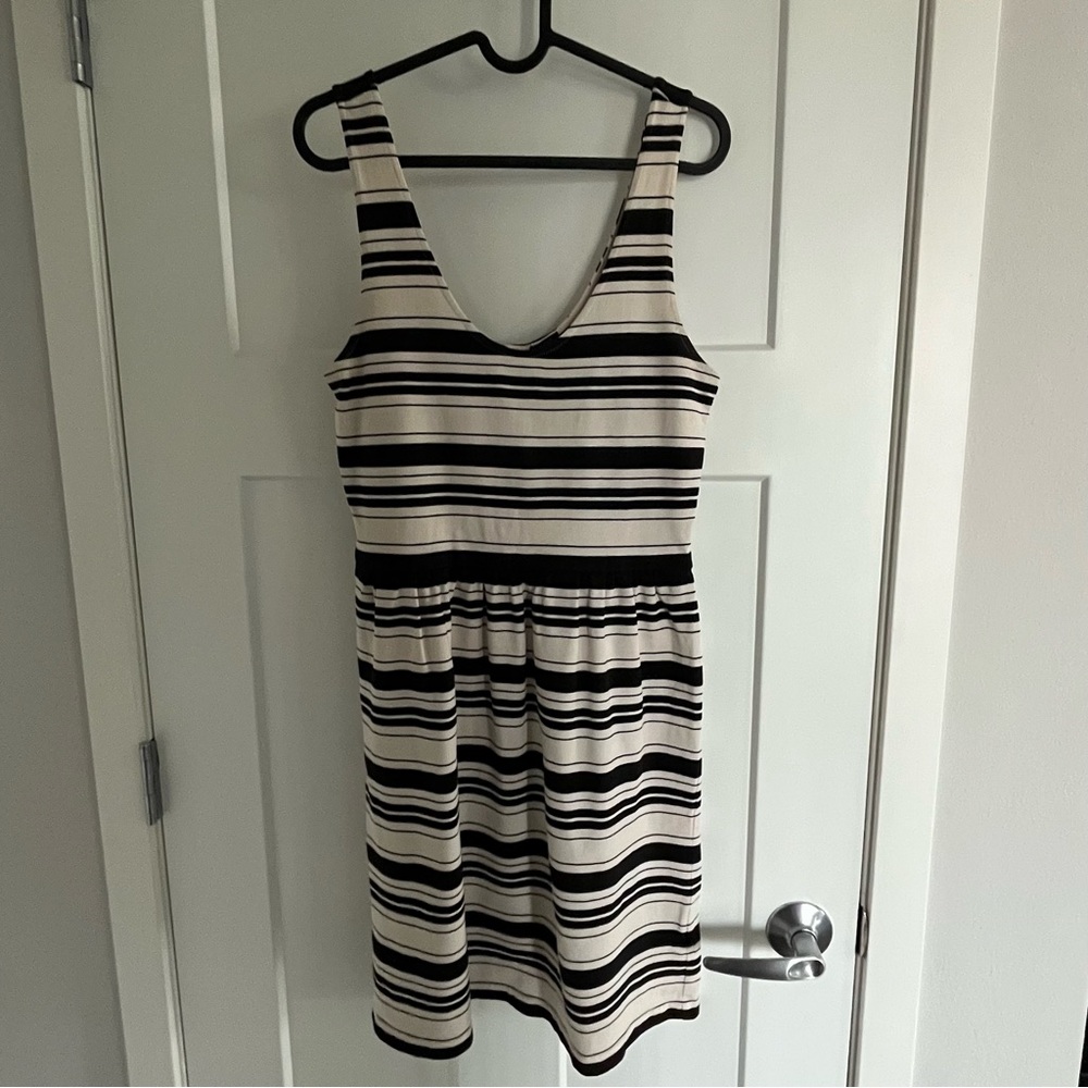 J. Crew black/white striped tank sundress, size small